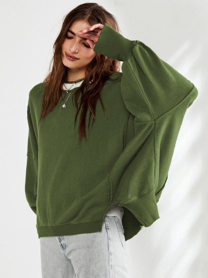 Round Neck Sweatshirt Women Clothing Brand Sports Bottoming Shirt T shirt Knitwear Long Sleeve Tops Outerwear - Wanita Store