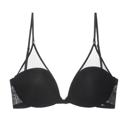 French Sexy Bra U Shaped Mesh Breathable Beauty Back Underwear Women Halter Wireless Push up Bra