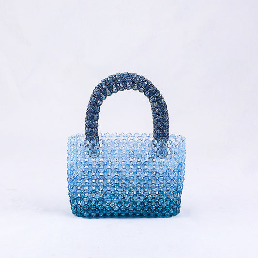 Arrival Transparent Horn Pearl Acrylic Handbag Exquisite High Quality Hand Woven Handbag