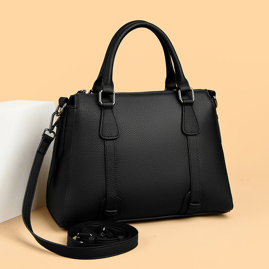 First Layer Cowhide Handbag Simple Leather Tote High Grade Crossbody Shoulder Bag
