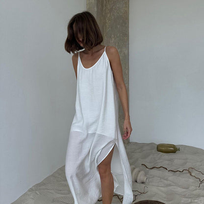 Summer Slip Nightdress Maxi Dress One Piece Pajamas Comfortable Loose Suitable for Daily Wear Ladies Homewear - Wanita Store