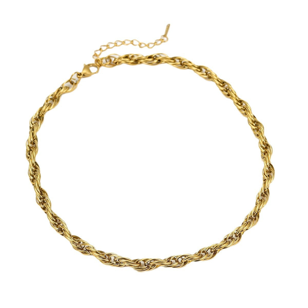 All Match Stainless Steel Twist Necklace Winding Niche High Grade Design Titanium Steel Clavicle Chain Necklace Accessories - Wanita Store