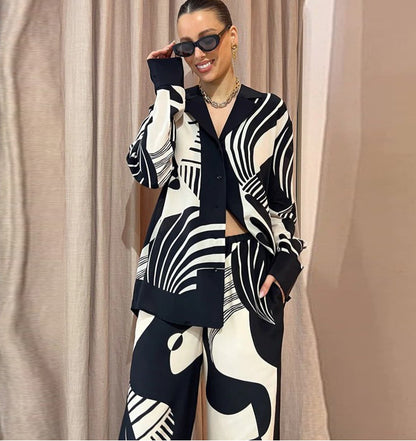Women Clothing Casual Positioning Printing Sets - Wanita Store