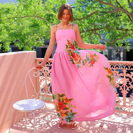 Summer Women Camisole Printing Backless Dress Women