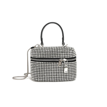 Rhinestone Women Bag Spring Arrival Full Rhinestone Western Chain Cosmetic Bag Messenger Bag Niche Handbag - Wanita Store