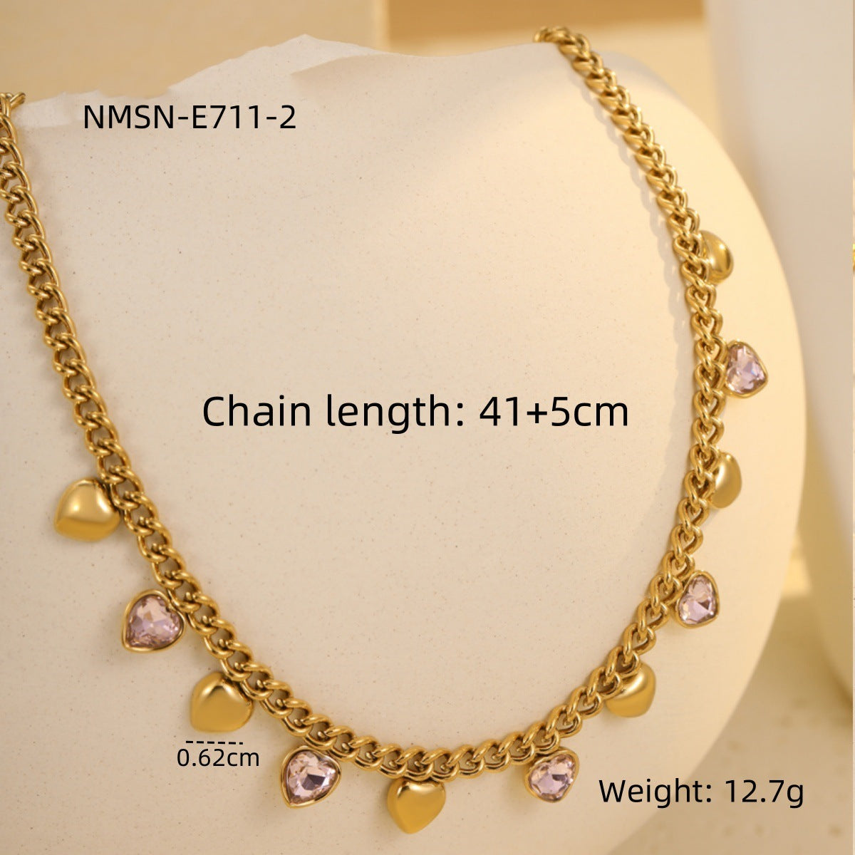 Love Pink Zircon Necklace