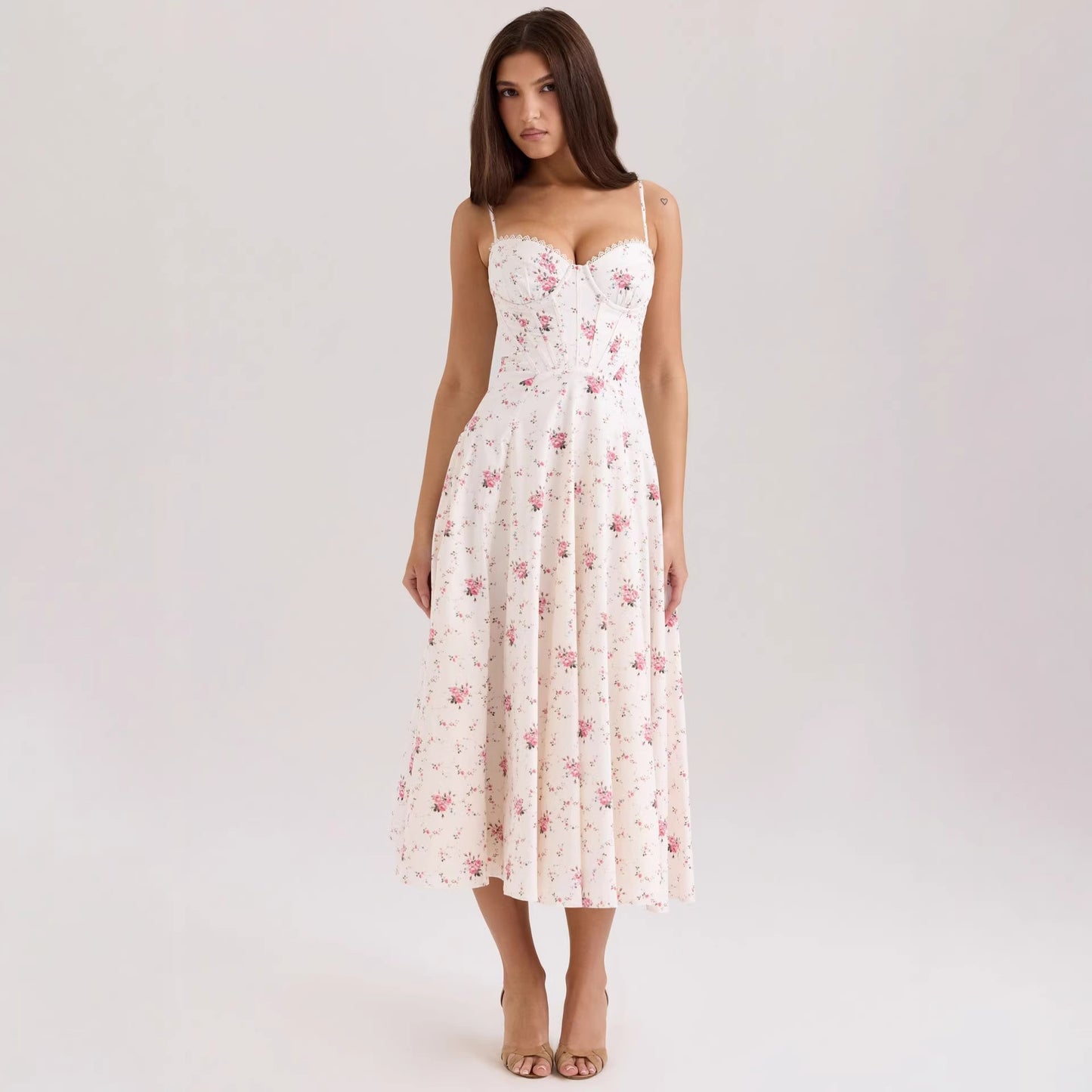 White Background Pink Small Pattern