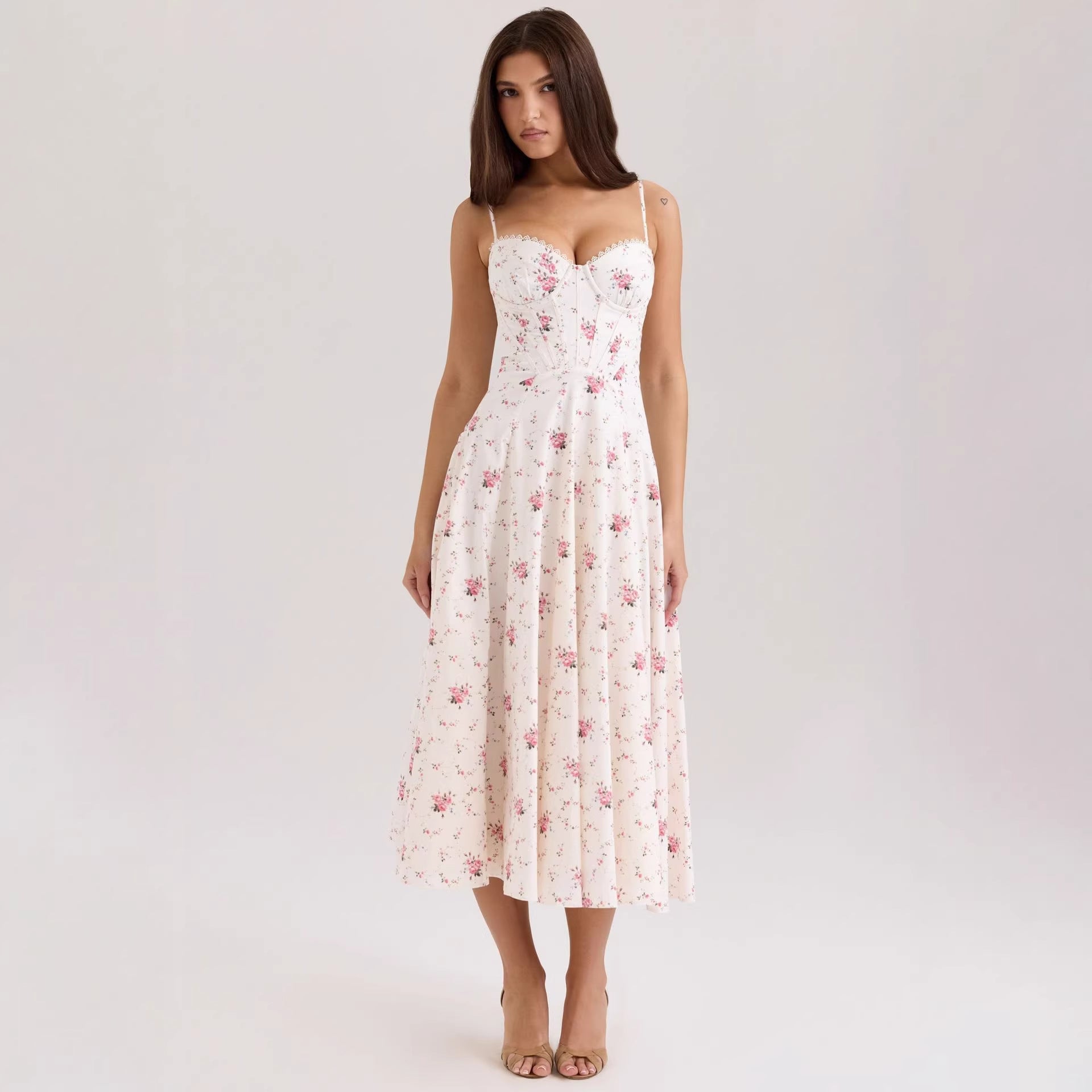 White Background Pink Small Pattern