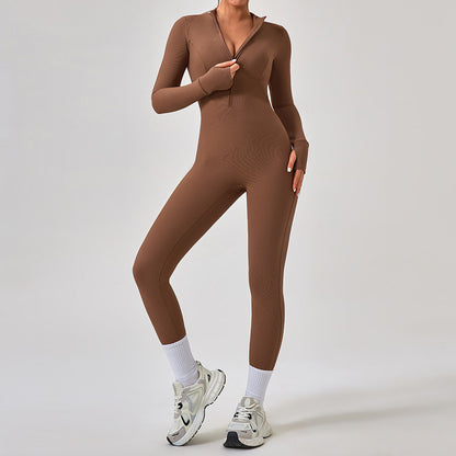 One Piece Workout Clothes Women Niche Running Sports Long Pilates Training Yoga Clothes - Wanita Store