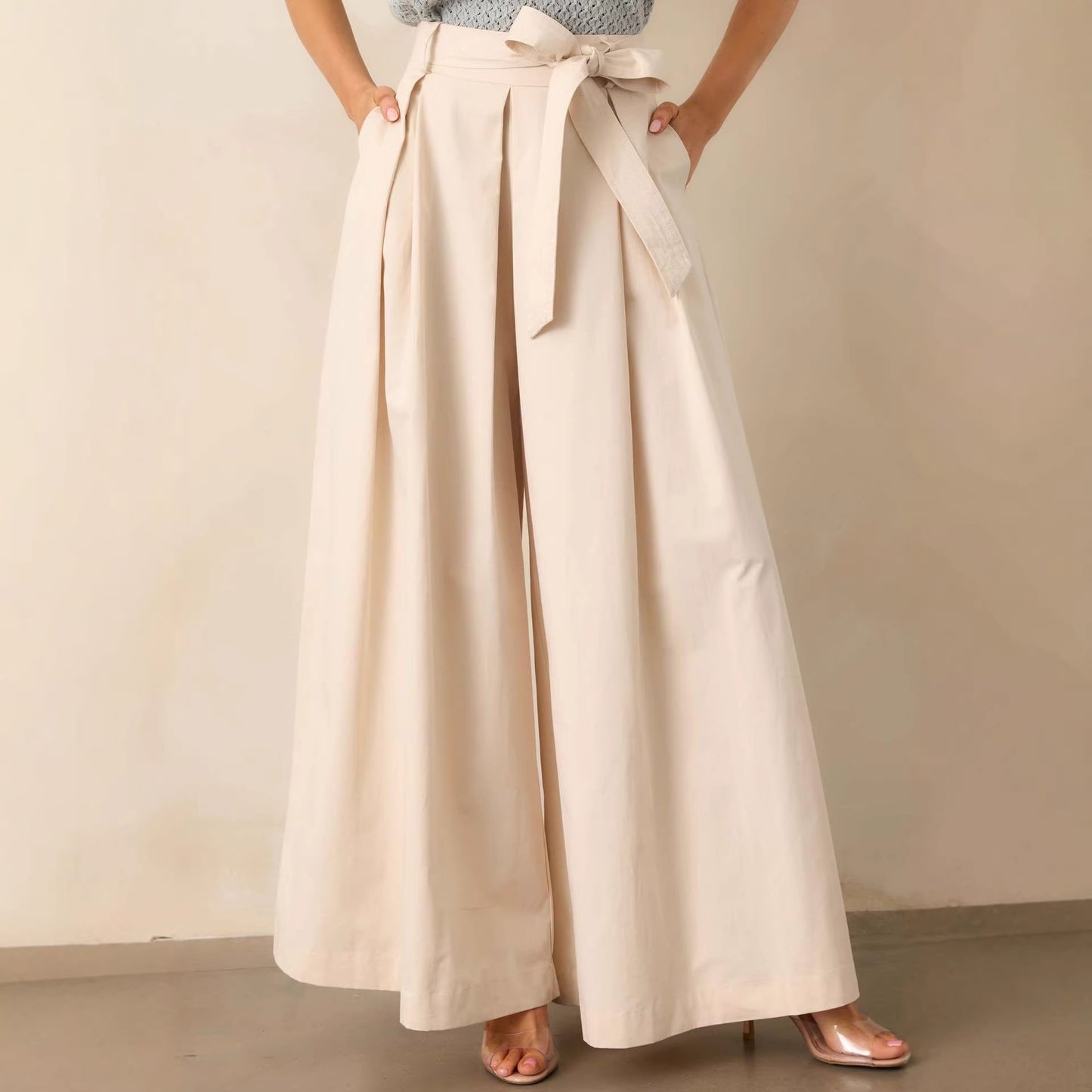 Pantalon droit abricot femme printemps automne