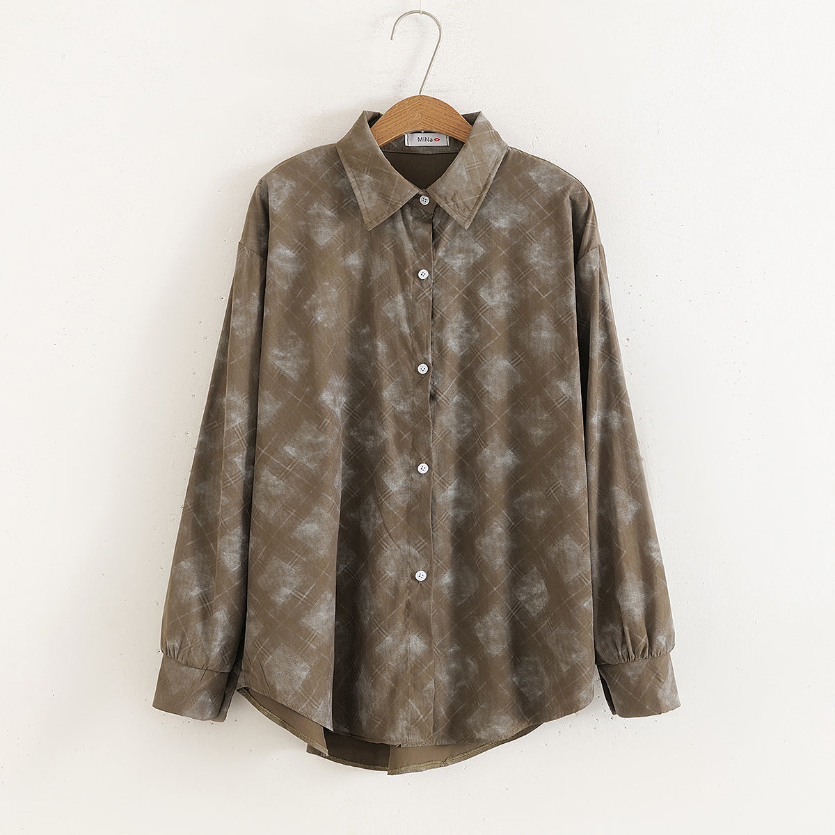 Women Casual Floral Print Loose Collared Long Sleeves Shirt - Wanita Store