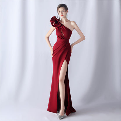 Craft Floral Evening Dress Wedding Cocktail Annual Meeting Host Dress - Wanita Store