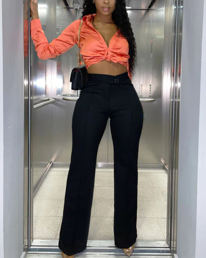 Women Casual Pants Autumn Office Bootcut Pants All Matching Fashionable Wide Leg Pants - Wanita Store