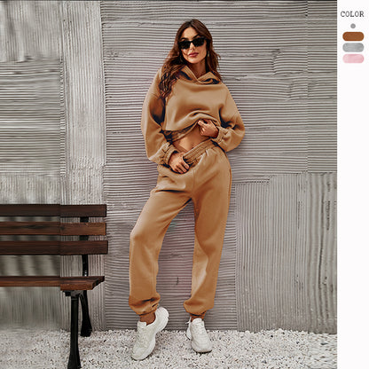 Ensemble décontracté femme automne hiver, pull à manches longues et pantalon droit, deux pièces confortables