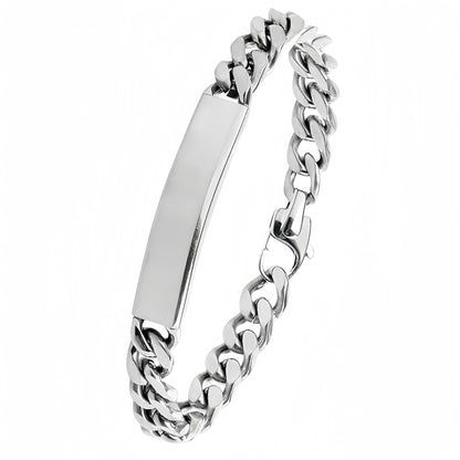 Vacuum Gold Plated Titanium Steel Bracelet Laser Laser Lettering DIY Trendy Stainless Steel Bracelet - Wanita Store
