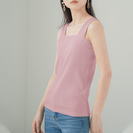 Pure Cotton Camisole Women Sunken Stripe Lengthened Vest Women Inner Wear