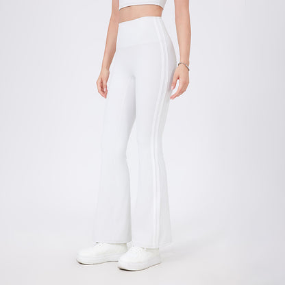 High Waist Yoga Pants Sexy Running Sports Peach Hip Raise Fitness Pants Nude Feel Stretch Flared Pants - Wanita Store