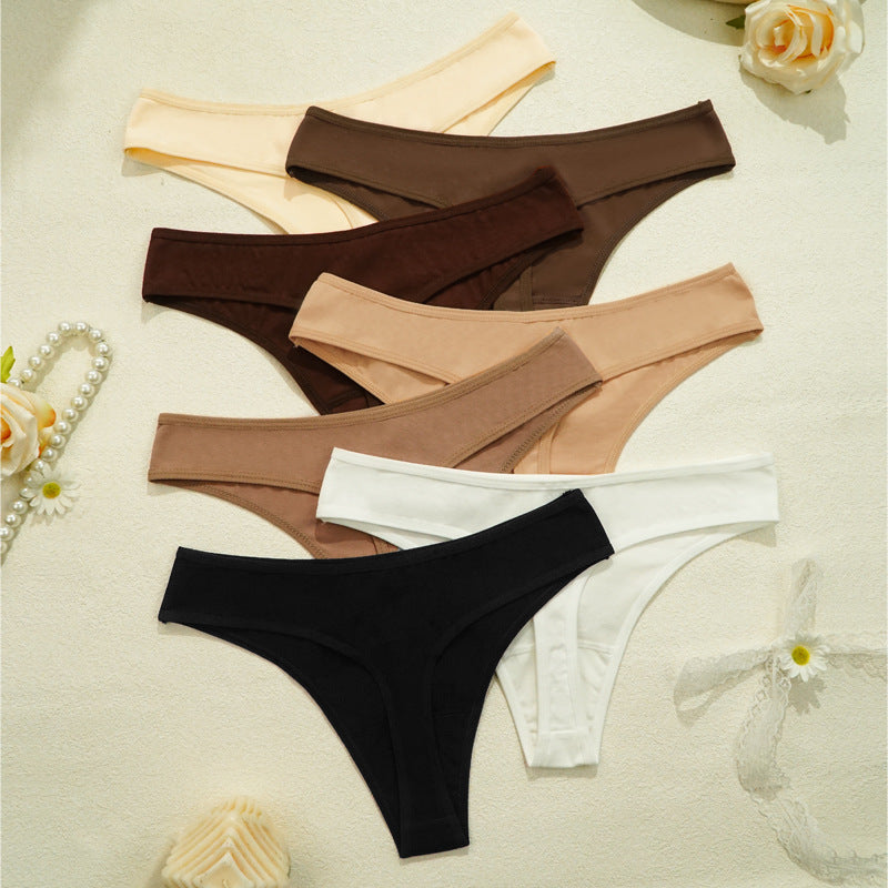 Pure Cotton Women Underwear Sexy Sports Breathable Traceless T Shaped Panties Maillard Sexy Cotton T Back
