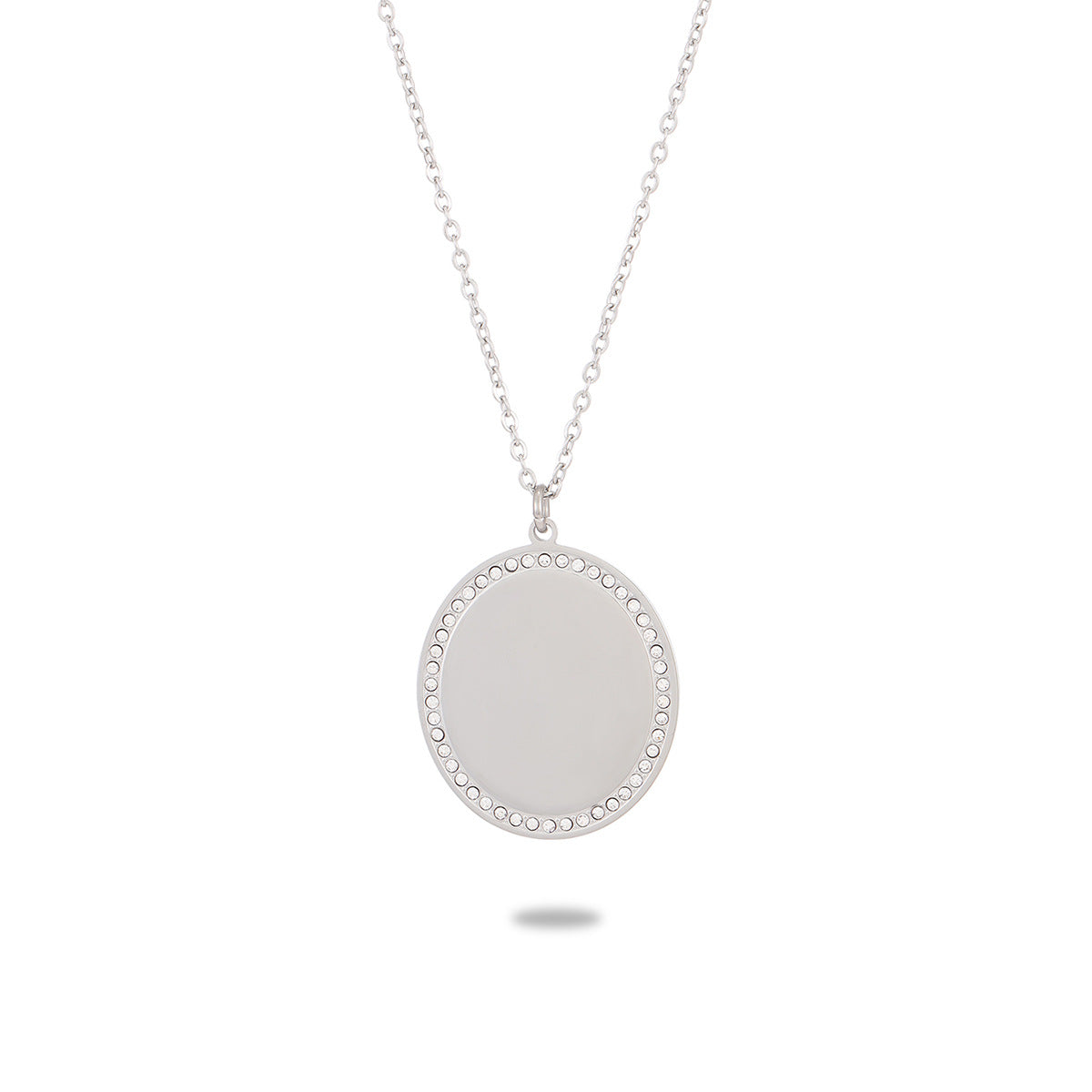 Lettering Private Exclusive Stainless Steel Necklace Special Interest Inlaid Zircon Titanium Steel Embellished - Wanita Store