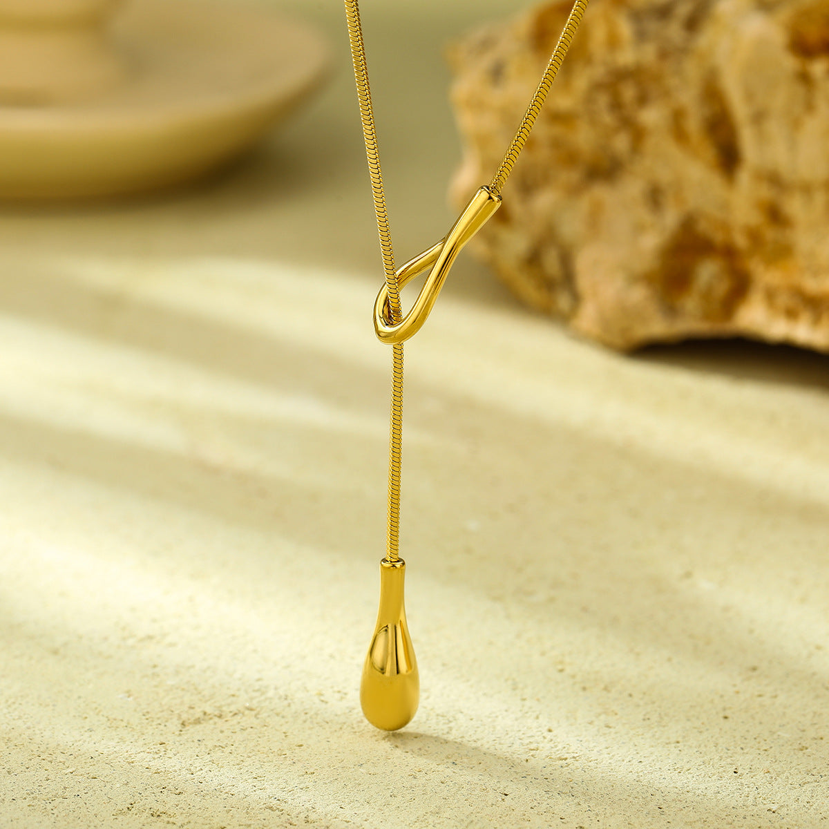 Niche Design Long Twin Titanium Steel Necklace 18K Gold Light Luxury All Match Embellished for Women - Wanita Store
