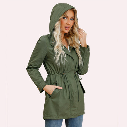 Cotton Women Spring Autumn Coat Loose Solid Color Clothing Women Clothing - Wanita Store