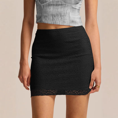 Women Clothing Lace Skirt Sexy Slim Fit Anti Exposure Bottoming Lined Hip Skirt for Women - Wanita Store
