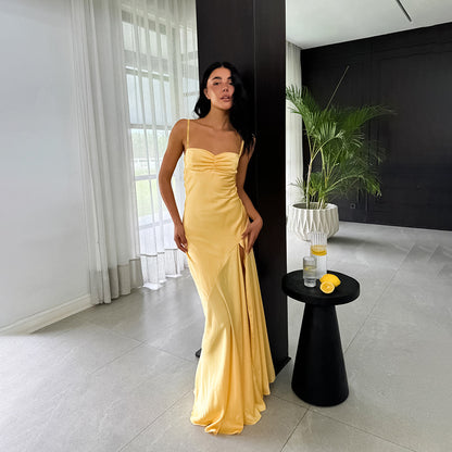 Autumn Socialite Camisole Dress Split Slimming Maxi Dress for Women - Wanita Store
