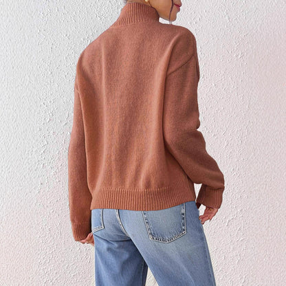 Women Clothing Personality Color Random Imitation Hand Crocheted Stitching Woven Top Pullover Sweater - Wanita Store