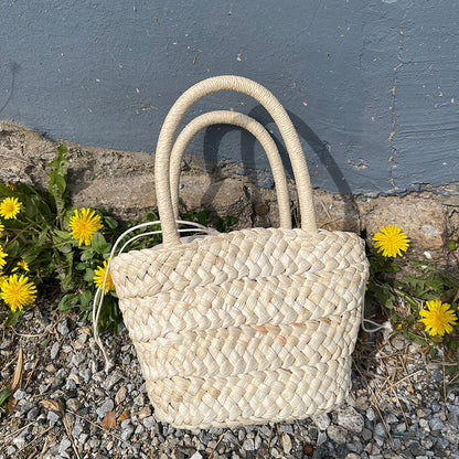 Fresh Straw Bag Portable Cute Woven Bag Small Clutch Korean Small Basket Women Bag - Wanita Store