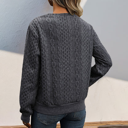 Fall Women Clothing Long Sleeve Pleated Solid Color Hoodie Women - Wanita Store