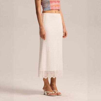 Women Clothing Lace Skirt Spring Summer High Waist One Step Skirt Sexy Slim Hip Long Skirt - Wanita Store