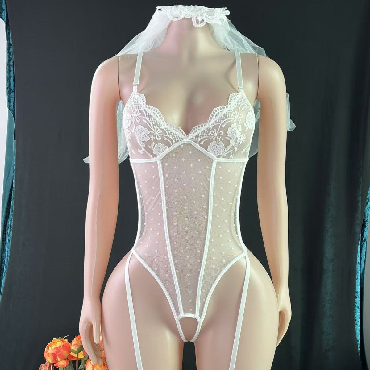 Women Sexy Underwear Lace Stitching Sexy Slimming Slim Fit Sleeveless Jumpsuit
