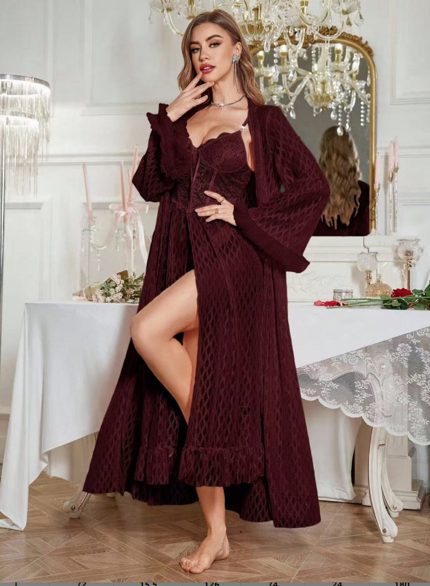 Wine Red Only Outerwear Gown