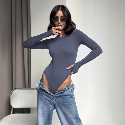 Autumn Winter Long Sleeved Base Bodysuit - Wanita Store