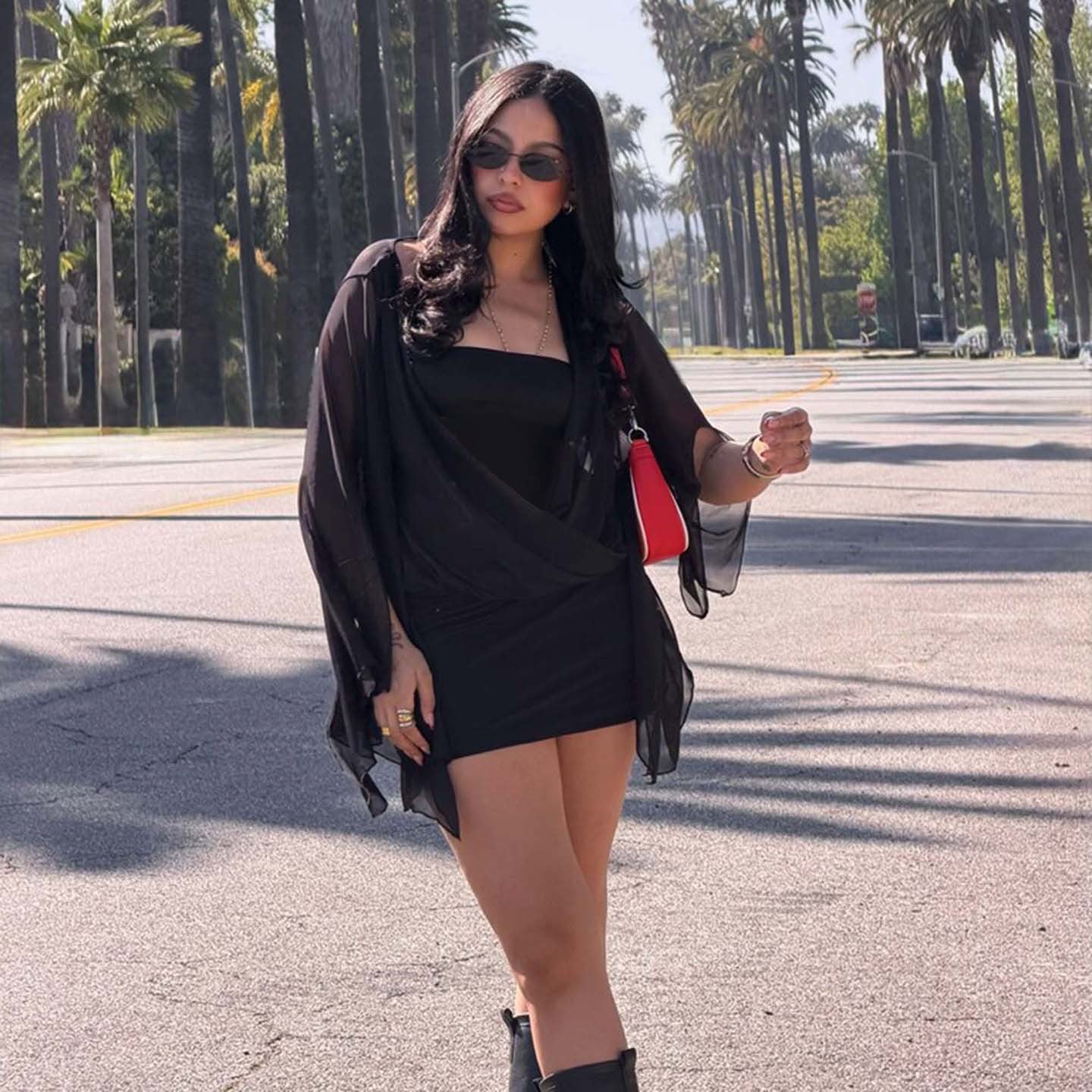 Black Mesh Yarn False Two Pieces Irregular Asymmetric Dress Women Sexy Lace Package Hip Dress