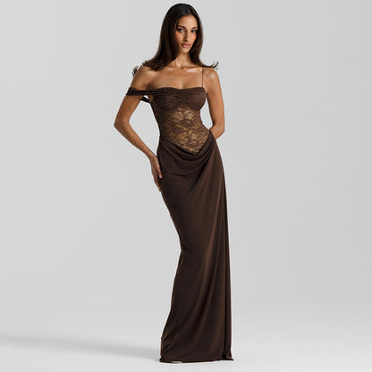 Women Clothing Summer Sexy Sexy Strap Lace Dress - Wanita Store