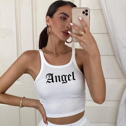 Women Clothing Angel Short Slim Fit Camisole - Wanita Store