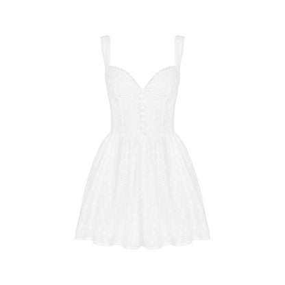 Robe sexy col V en dentelle à fines bretelles Robe sexy blanche avec motif imprimé Vêtements sexy pour femmes