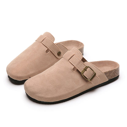 Closed Toe Slippers Women Couple Flip Flops Roman Shoes Casual Semi Slippers Lazy Shoes Tide - Wanita Store