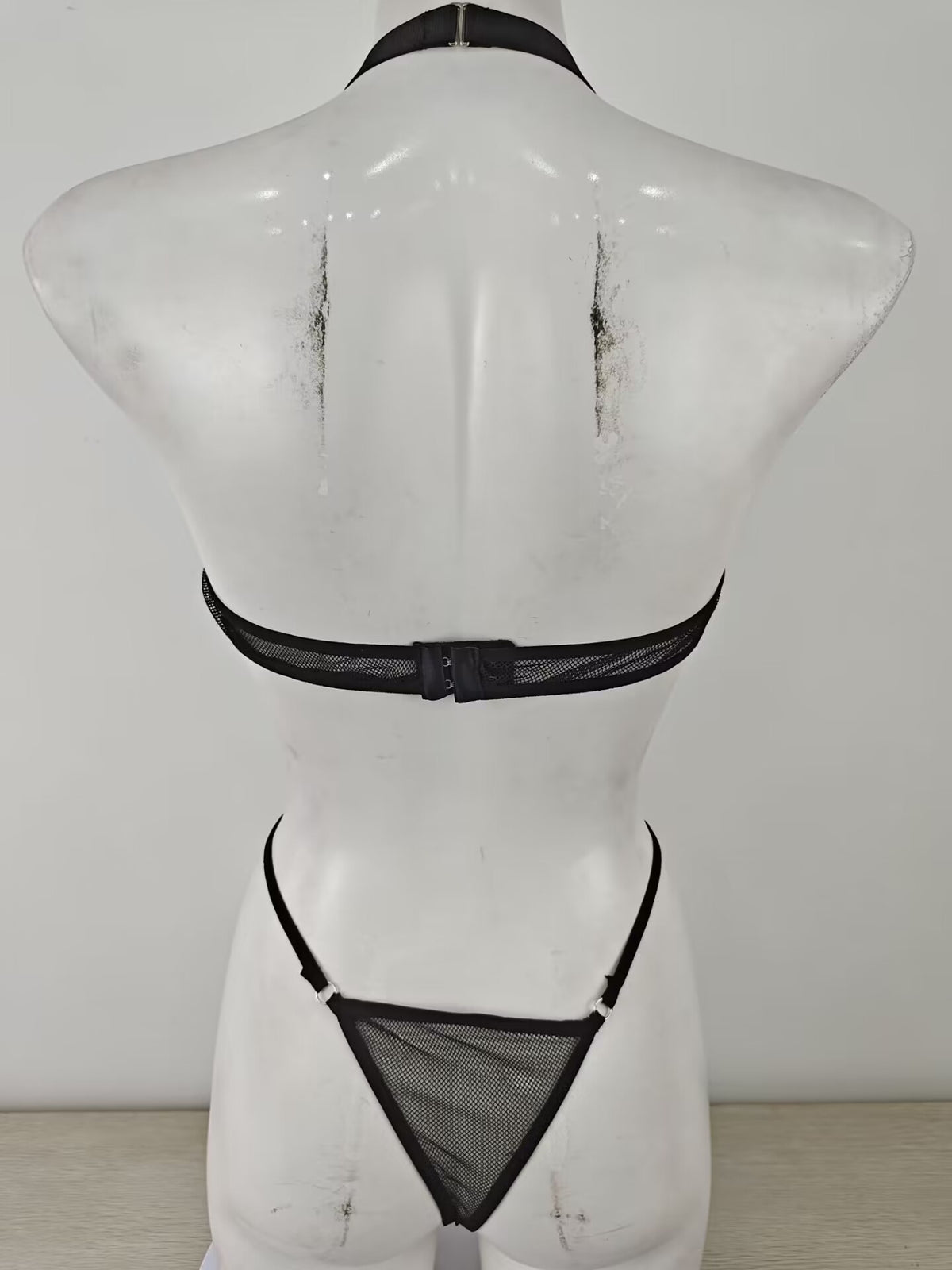 Sexy Hollow Out Cutout See through Mesh Rivet Jumpsuit Sexy Lingerie Suit