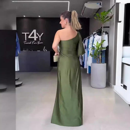 Spring Evening Dress Socialite Cinched Waist Slim Fit Maxi Dress Women - Wanita Store