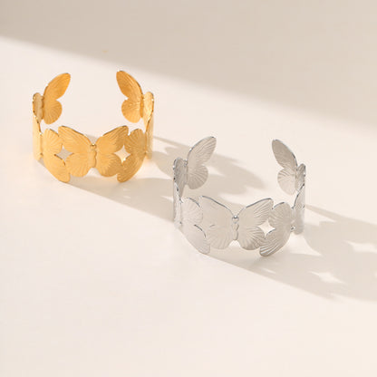 Niche Design 18K Gold Titanium Steel Butterfly Bracelet Women Cold Light Luxury Bracelet Does Not Fade - Wanita Store