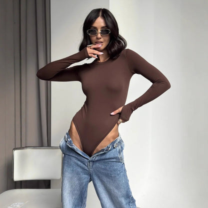 Autumn Winter Long Sleeved Base Bodysuit - Wanita Store