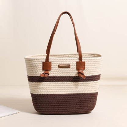 Leather Knot Cotton Thread Brown