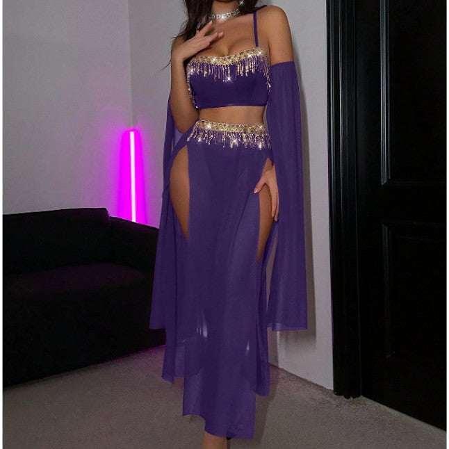 Sexy Cos Nightclub Dance Women Tassel Sexy Lingerie Set