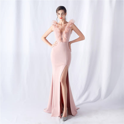 Organza Wedding Dinner Annual Meeting Evening Dress - Wanita Store