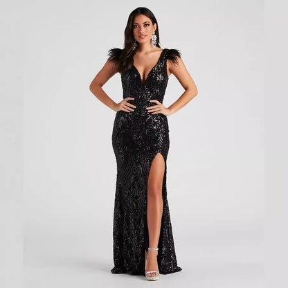 Summer Slim High Density Sequined Cocktail Evening Dress - Wanita Store