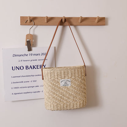 Direct Square Shoulder Straw Bag Simple Underarm Woven Bag Vacation Beach Bag Women Bag - Wanita Store