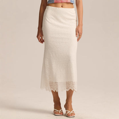 Women Clothing Lace Skirt Spring Summer High Waist One Step Skirt Sexy Slim Hip Long Skirt - Wanita Store