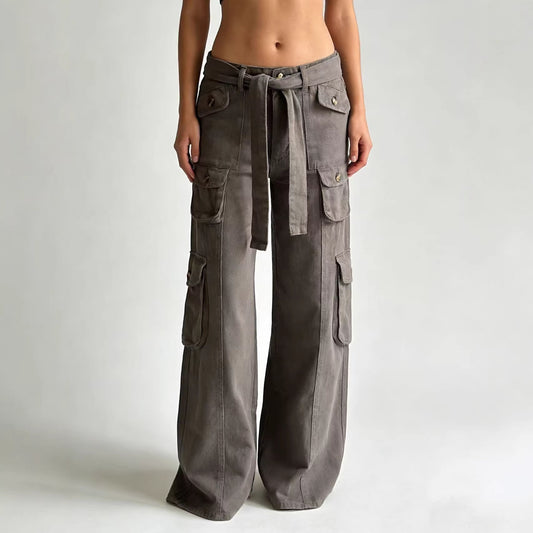 Sexy Loose Oversized Pants Wide Leg Pants Straight Retro Workwear Women Jeans